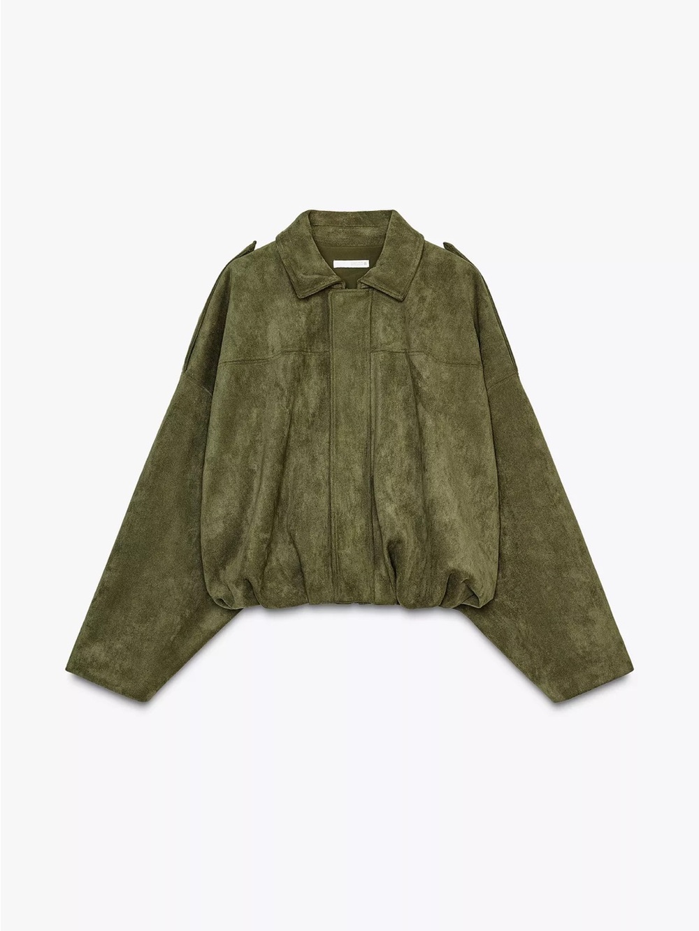 Zara Faux Suede Jacket Mid Khaki